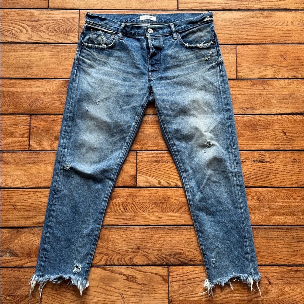 Moussy Vintage Howa Jeans Women’s Size 28 Distressed Japan Button Fly Raw Hem